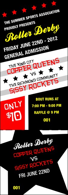 Roller Derby Passing Star Event Ticket