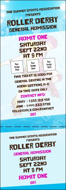 Roller Derby Jammer Event Ticket Product Front