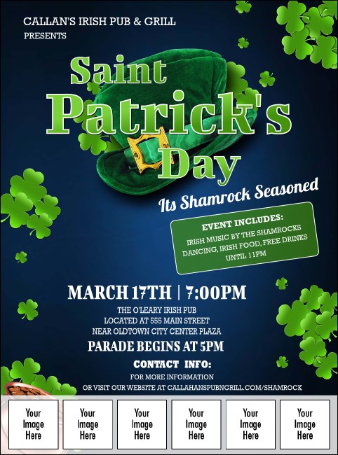 St. Patrick Day Shamrock Season Image Flyer
