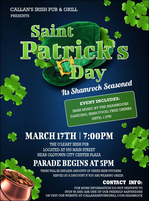 St. Patrick Day Shamrock Season Flyer