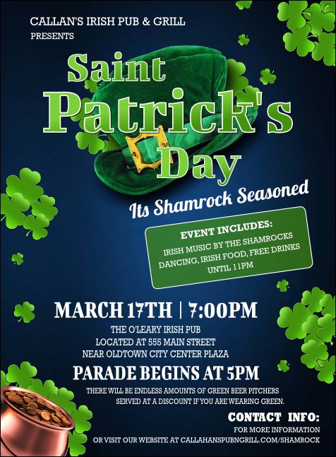 St. Patrick Day Shamrock Season Invitation Product Front