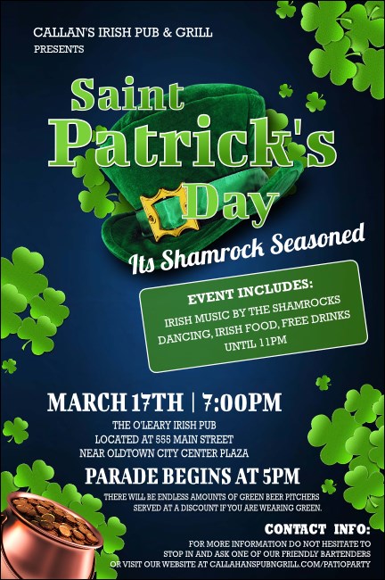 St. Patrick Day Shamrock Season Poster