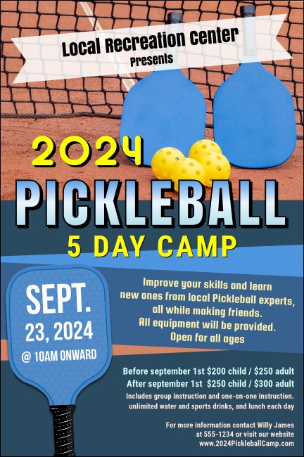 Pickleball Camp Poster Product Front