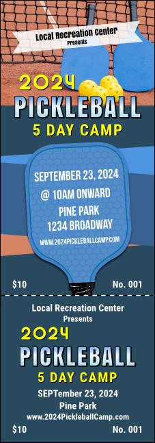 Pickleball Camp Event Ticket Product Front