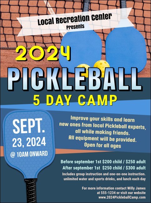 Pickleball Camp Flyer Product Front