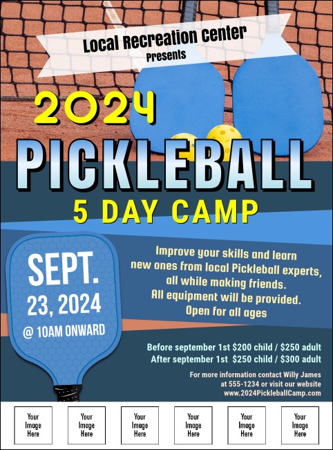 Pickleball Camp Image Flyer Product Front