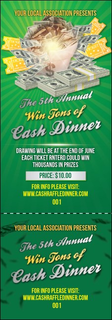 Cash Raffle Green Event Ticket