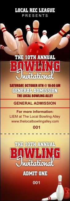 Bowling League Event Ticket