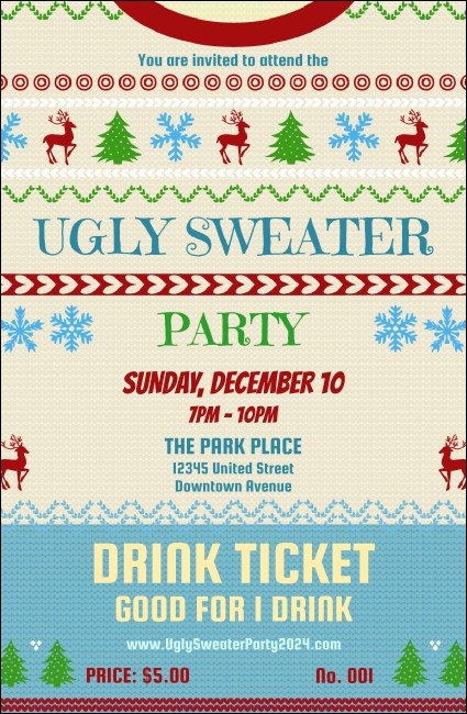 Ugly Sweater Party  Drink Ticket