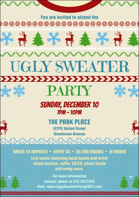 Ugly Sweater Party  Postcard Product Front