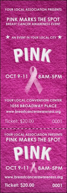 Breast Cancer Pink Ribbon Event Ticket