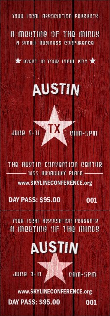 Austin Star Event Ticket Product Front
