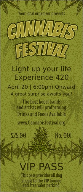 Cannabis Festival VIP Pass Product Front