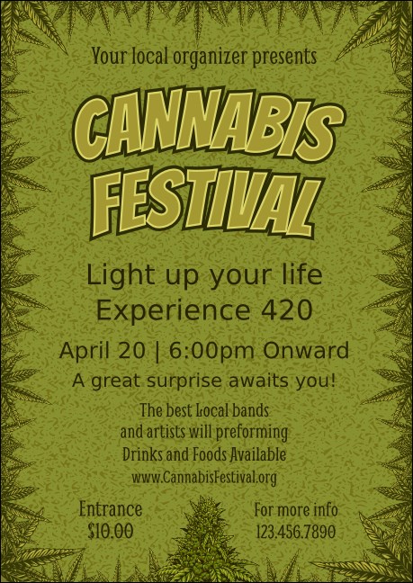 Cannabis Festival Postcard Product Front