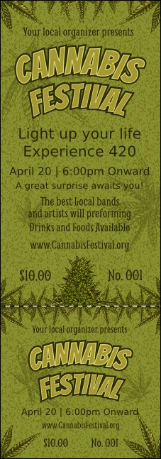Cannabis Festival Event Ticket Product Front