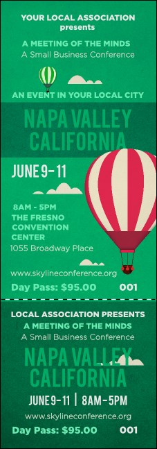 Napa Valley Event Ticket Product Front