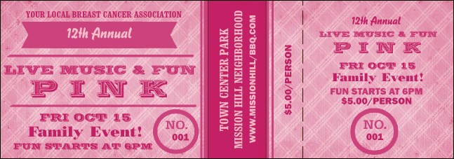 Breast Cancer Awareness Plaid Event Ticket Product Front