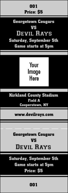 Sports Ticket Black & Silver