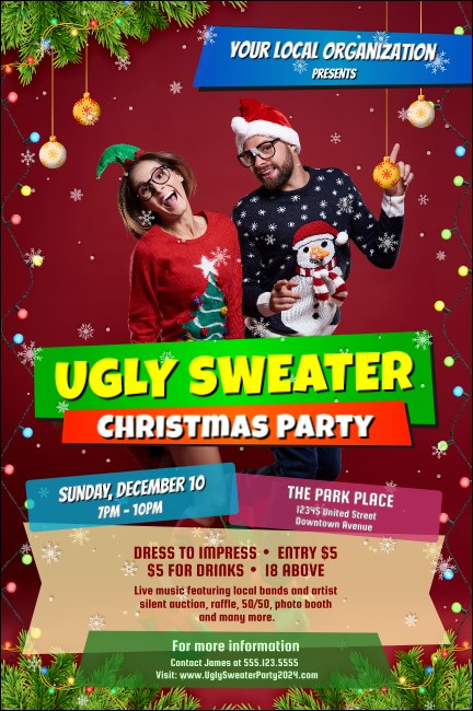 Ugly Sweater Holiday Party Poster