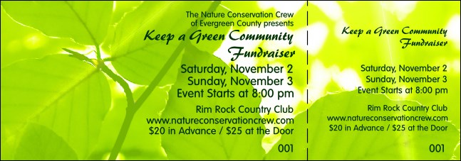 Nature Series - Green Leaves Event Ticket Product Front