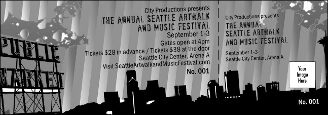 Seattle General Admission Ticket (black and white) Product Front