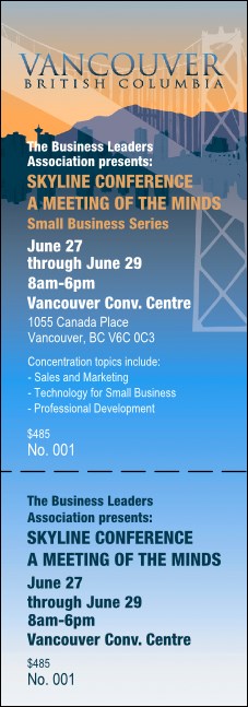 Vancouver BC Event Ticket Product Front