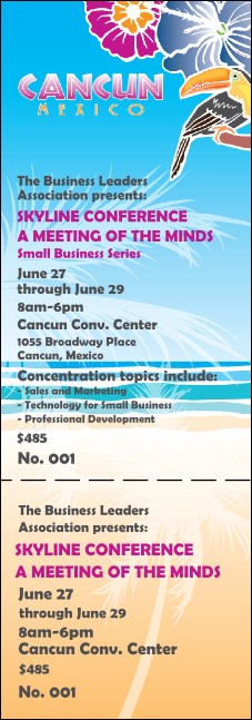 Cancun Event Ticket Product Front