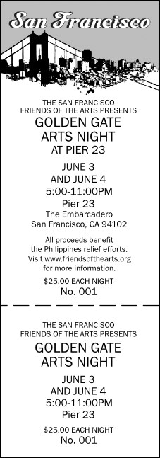 San Francisco Event Ticket (black & white)