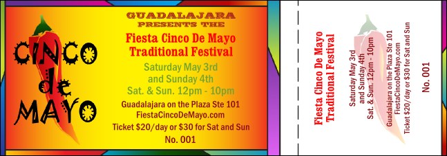 Cinco de Mayo General Admission Ticket 001 Product Front