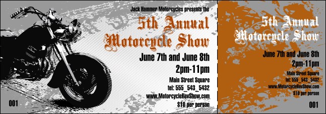 Motorcycle Ticket Product Front