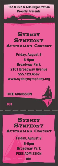 Sydney General Admission Ticket (Pink) Product Front