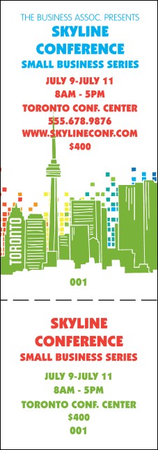 Toronto General Admission Ticket with stub (White)