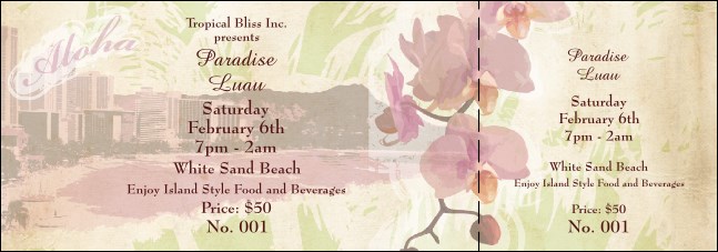 Honolulu Event Ticket Product Front