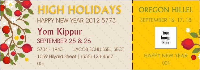 High Holidays Yom Kippur Event Ticket 1 Product Front