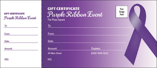 Purple Ribbon Gift Card