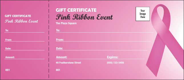 Pink Ribbon Gift Certificate