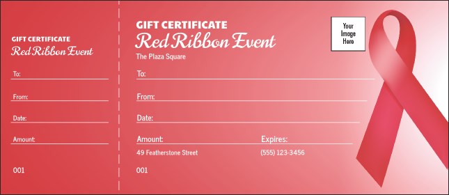 Red Ribbon Gift Certificate Product Front