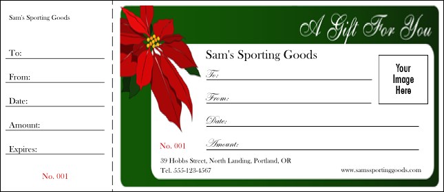 Christmas Poinsettia Gift Certificate 001