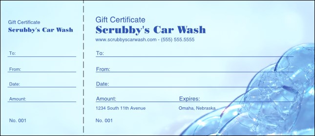 Bubble Gift Certificate 001 Product Front