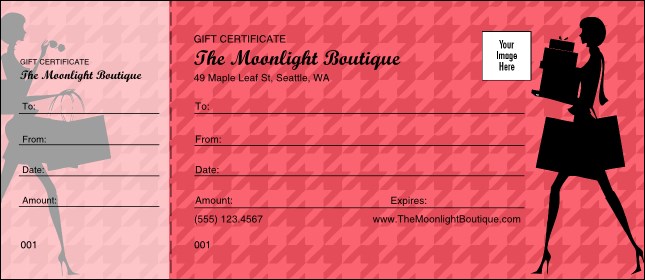 Red Shopping Gift Certificate