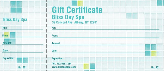 Bliss Spa Gift Certificate Product Front