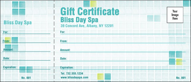 Bliss Spa Logo Gift Certificate Product Front