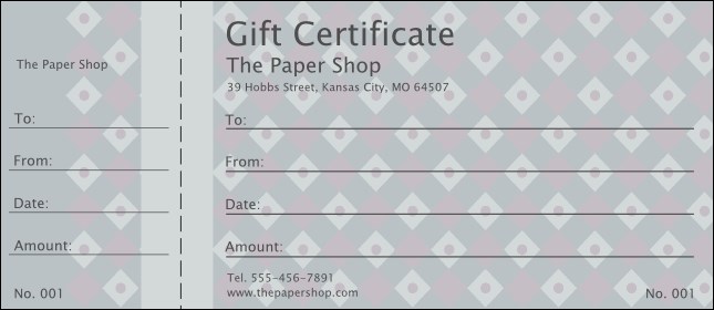 Dark Silver Diamonds Gift Certificate