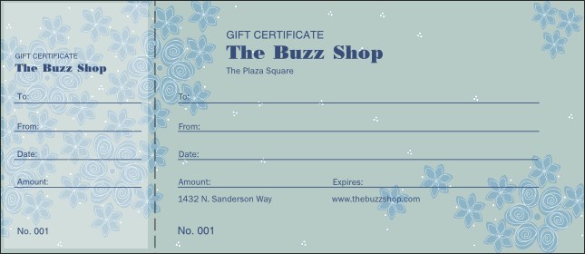 Country Flowers Gift Certificate