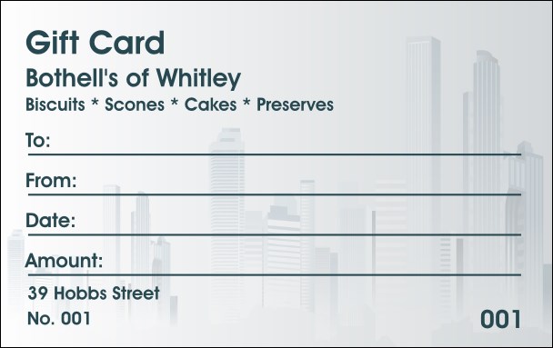City Gift Card Product Front