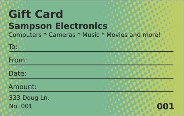 Techno Green Gift Card