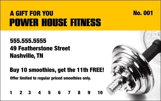 Fitness Gym Gift Card