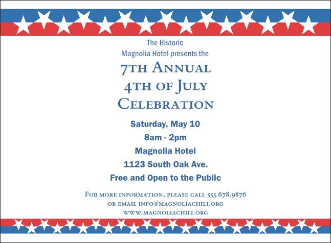 Stars and Stripes Invitation Product Front