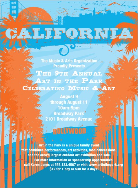 California Invitation (Orange and Blue)