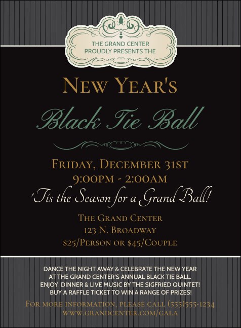 Classic Black Pinstripe Invitation